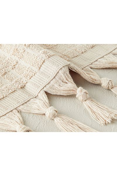 English Home Marvin Cotton Fringed Hand Towel Beige