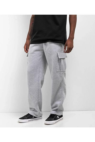 FİTGO Men's Cargo Pocket Large Size 2 Thread Tracksuit Bottom