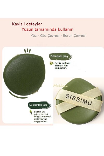 Melien Profesyonel Yeni Deri Puf Kozmetik Puf Yüz Makyaj Sünger Göz Altı Kapatıcı Kuru Islak Bez Süngeri