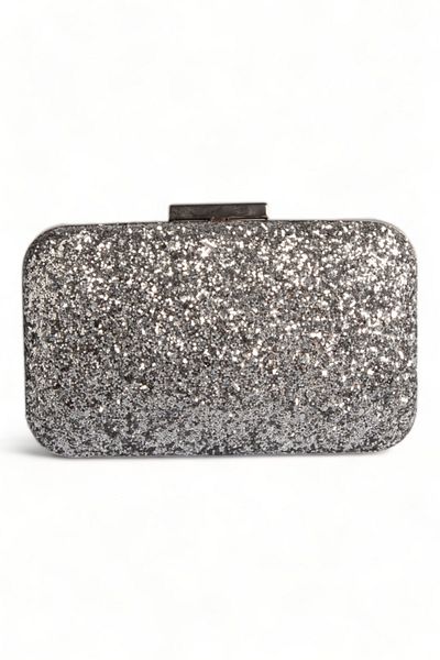Biçanta Ασημί Lame Grey Χρώμα Sequin Sequin Τσάντα βραδινή τσάντα βραδινό φόρεμα Τσάντα Portfolio Clutch