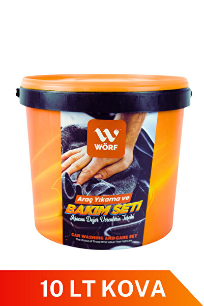 WÖRF Araç Yıkama Ve Bakım Seti 13'lü Full Oto Bakım Ve Temizlik Seti Kovalı Set