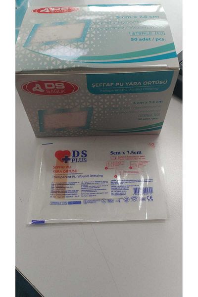 DS Sağlık Damla Health Transparent Waterproof PU Wound Cover 5cm x 7.5 cm 50 Pcs
