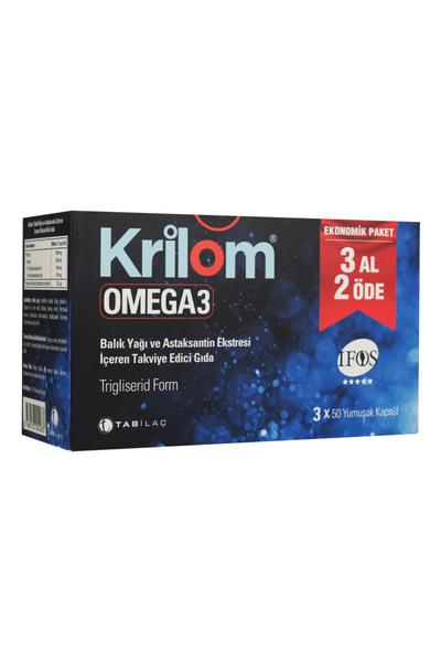 Krilom Omega 3 Astaksantin 3 X 50 Kapsül