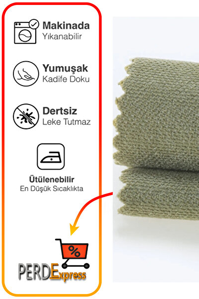 Perdexpress Soft Concept Velvet Textured Khaki Tablecloth