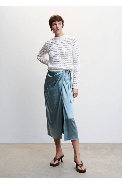 MANGO Woman Fustă Wrap din satin