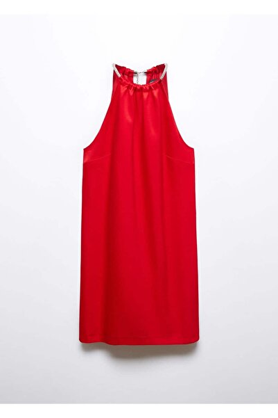 MANGO Woman Stras detaylı, halter elbise