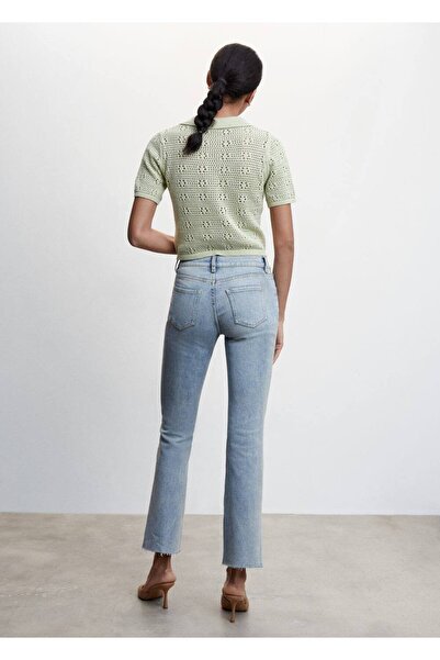 MANGO Woman Blugi flare cu talie joasă