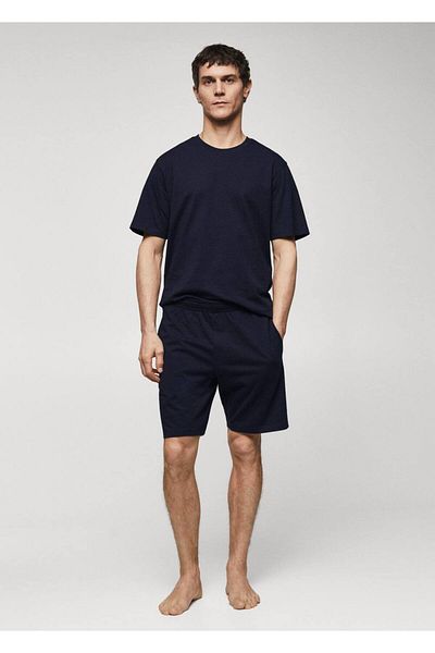 MANGO Man Set pijamale pantaloni scurți din bumbac