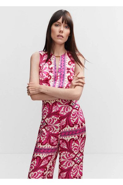 MANGO Woman Salopetă cu model metalic cu detalii