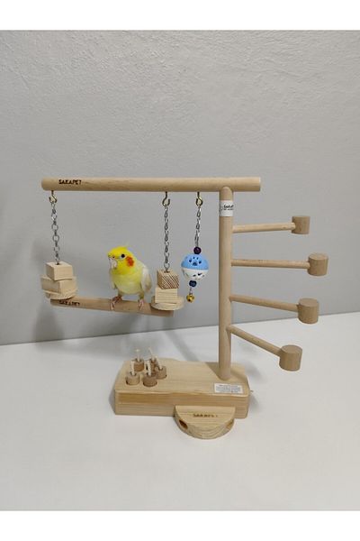 SAKAPET Cockatiel - Interactive Game Track with Brain Teaser and Swing, Heaven and so on Compatible