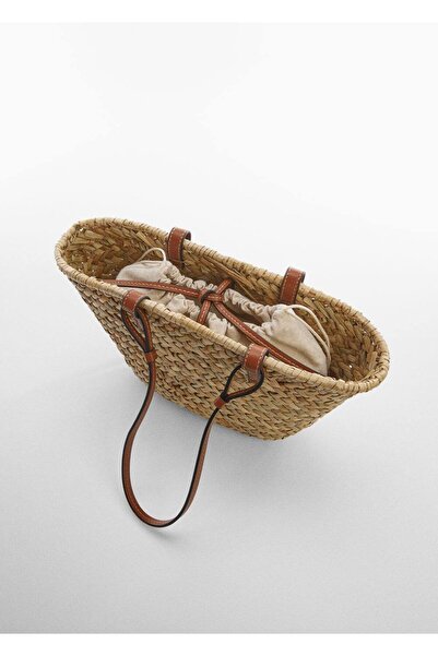 MANGO Woman Ψάθινη τσάντα από φυσικές ίνες