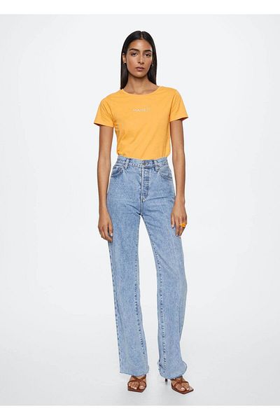 MANGO Woman Tricou cu logo metalic