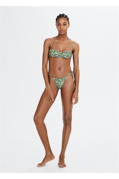 MANGO Woman Geblümtes Bikini-Unterteil