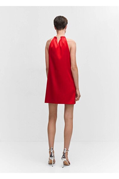 MANGO Woman Stras detaylı, halter elbise