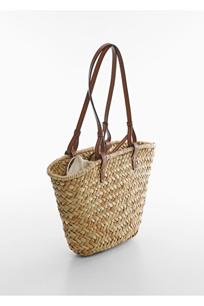 MANGO Woman Natural fiber straw bag