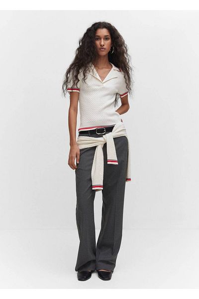 MANGO Woman Kötött Polo Site pulóver