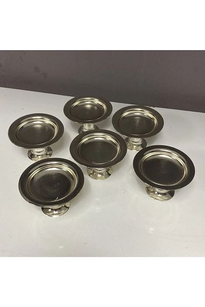 NEWTREND Züccaciye 6-Piece Silver Coffee Side Turkish Delight Bowl, macaron holder, sugar bowl, presentation, coffee, treat bowl, groom Coffee Presentation