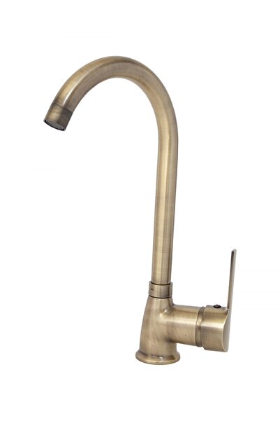 banyosepeti Altın Mutfak Bataryası Lüks Mat Siyah Eviye Musluğu Paslanmaz Lav...