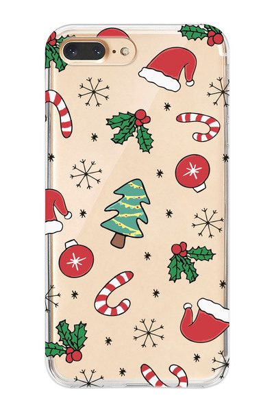 shoptocase Iphone 7Plus/8Plus Uyumlu Yılbaşı Noel Hediyelik Telefon Kılıfı