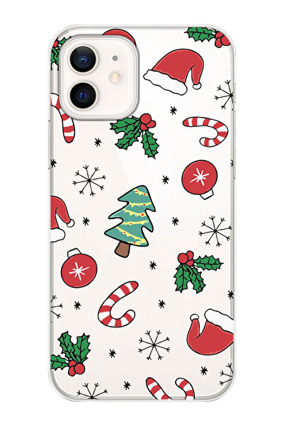 shoptocase Iphone 12 ve 12 PRO Uyumlu Yılbaşı Noel Hediyelik Telefon Kılıfı