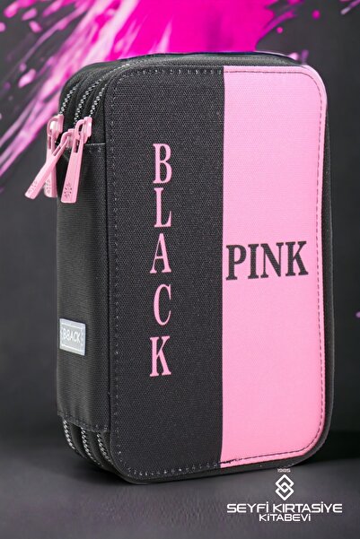 SEYFİKİRTASİYE حقيبة أقلام رصاص بسحاب مكونة من 3 طبقات مصنوعة من مادة قماش عالية الجودة