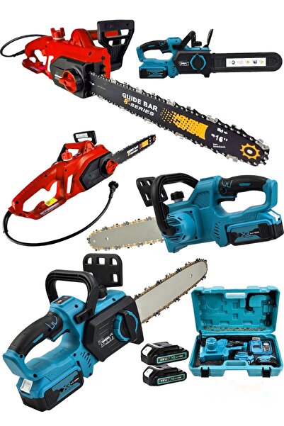 Germany Steel 2'li Set 4800W Elektirikli Odun Ağaç Hızar Motoru 598Vf Otomati...