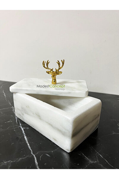 Modestmar Doğal Beyaz Mermer Kase, Mermer Takılık, Mermer Organizer, Mermer D...