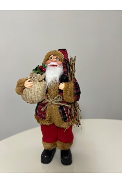 KSACARSS BİJUTERİ 35 Cm Çantalı ve Pijamalı Noel Baba Yılbaşı Biblo