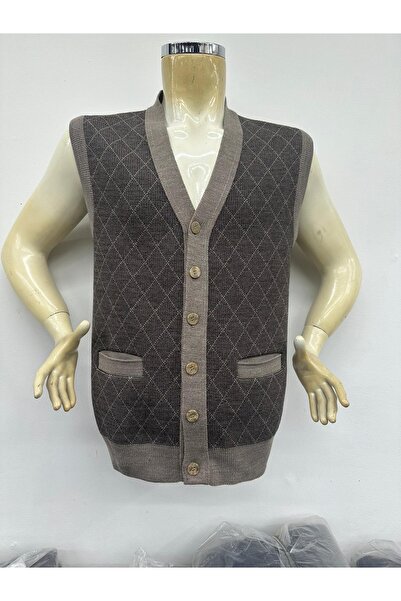 ıntern kazak Baklava Desen Erkek Yelek