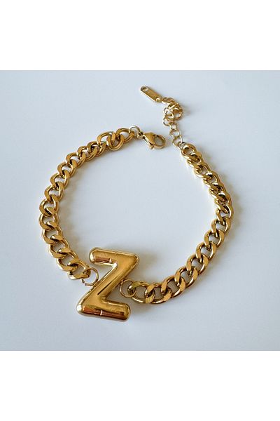 CHARMLUCKY Z letter bracelet with steel grenade