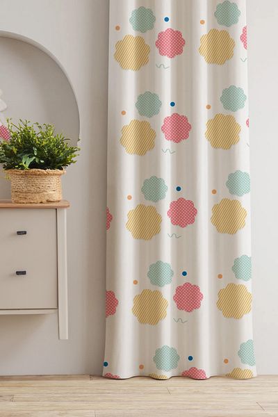 AYSHOME Ays Home Daisy Pattern Young Room Background Curtain