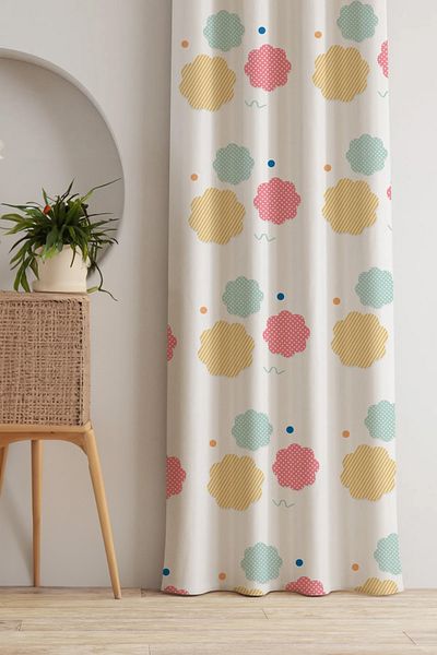 AYSHOME Ays Home Daisy Pattern Young Room Background Curtain