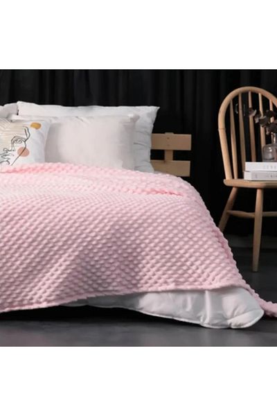 KÜBRAHOME'S Mink welsoft chickpea blanket pink