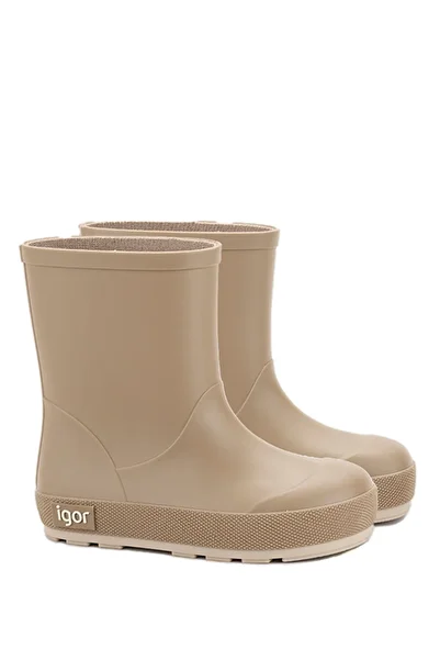 IGOR W10294 YOGI DK Бежеві дитячі дощові чоботи для дівчаток