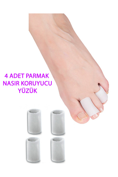 4 Adet Silikon Parmak Koruyucu Yüzük Parmak Nasır Koruma Parmak Ayırıcı Küçük