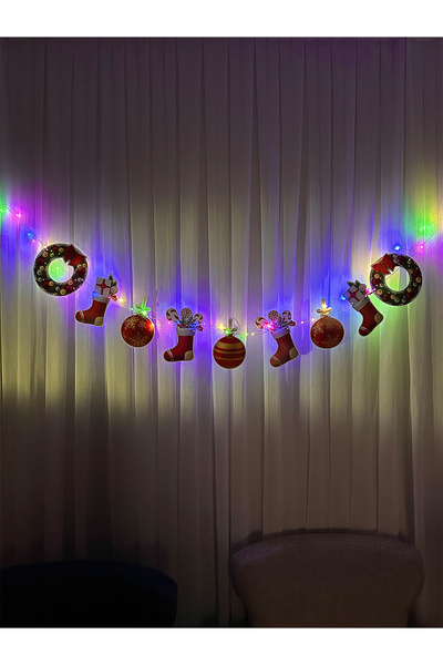 Zemtigo RGB الجنية Led مضاءة عيد الميلاد ديكور راية جارلاند جدار زخرفة جورب الجرس