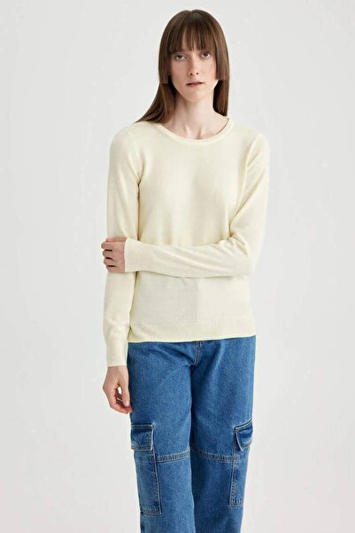 DeFacto F7091Az/Yl496 Defacto Women's Sweater Lt.Yellow