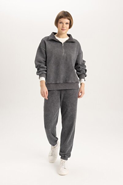 DeFacto Gumové tepláky Jogger do pasu – hladká kapsa, Regular Fit B8512Ax23Wn