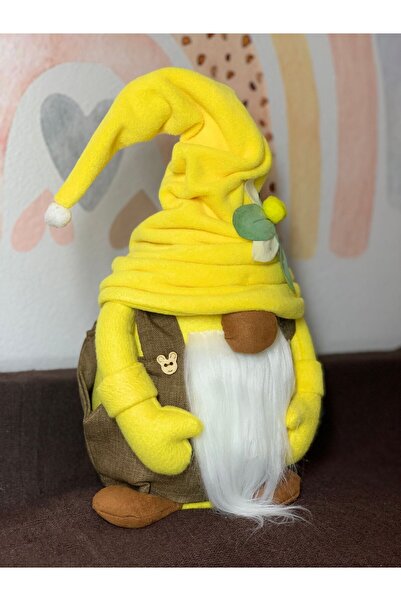 Mady Aksesuar Sarı Peluş Sevimli Cüce Dekoratif Cüce Hediyelik 40 cm