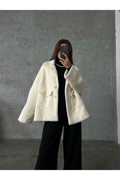 Laluvia Ecru Premium-Jacke mit zwei Taschen