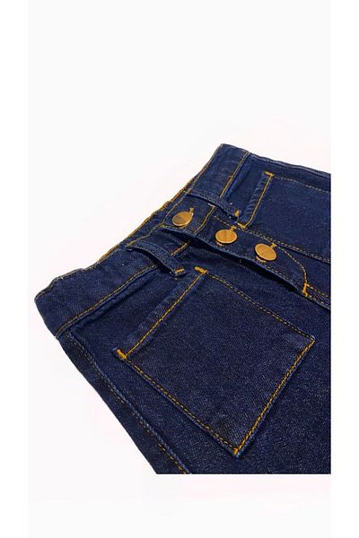 minny max Wide Leg Girls' Denim Jeans Trousers Dark Blue Color