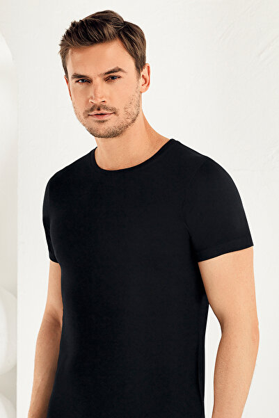 Şahinler Erkek Siyah Modal Kısakol Atlet ME129