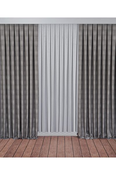 VANESSA PERDE Linen Brillant Italian Series Living Room and Bedroom Tulle Curtain Does Not Want Ironing 1/2.5 Pleated Skirt with Lead