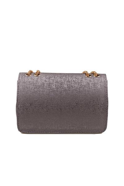 Armine Platinum Shiny Pattern Chain Strap Women's Shoulder Bag - 317
