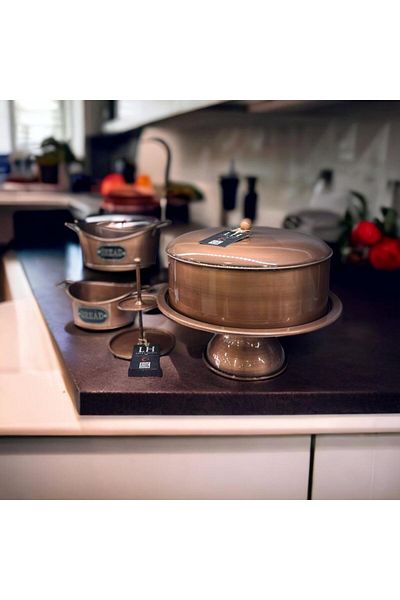 LUCKYHOMES Standing Cake Plate Copper Cake Dish Pastry Storage 24X33