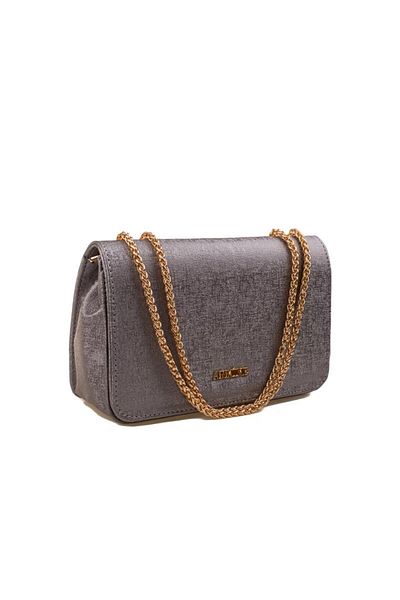 Armine Platinum Shiny Pattern Chain Strap Women's Shoulder Bag - 317