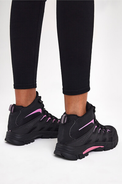 Tonny Black Unisex Siyah Pembe Rahat Kalıp Suı İtici Özellikli Bağcıklı Unisex Bot
