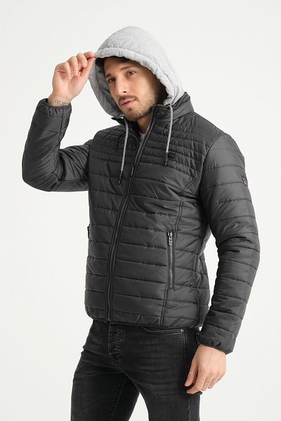 Wise Men's Puffer Hooded Combed Cotton Lined Coat