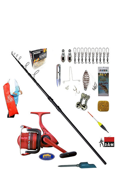 DAM XT1 Tele 360cm 3.00lbs Lineaeffe Ocean Master 50 Profesyonel Sazan Kıyı Olta Takımı Seti