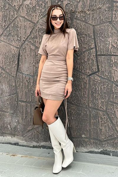 SB COLLECTIONN Rochie scurtă de damă din nubuck New Season de calitate premium